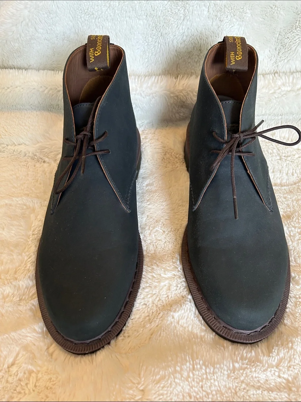 Men's Black and Brown Doc Martens Chukka Boots - Lace-Up Casual Dress Shoe